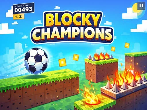 Play Blocky Champions - free runner game online