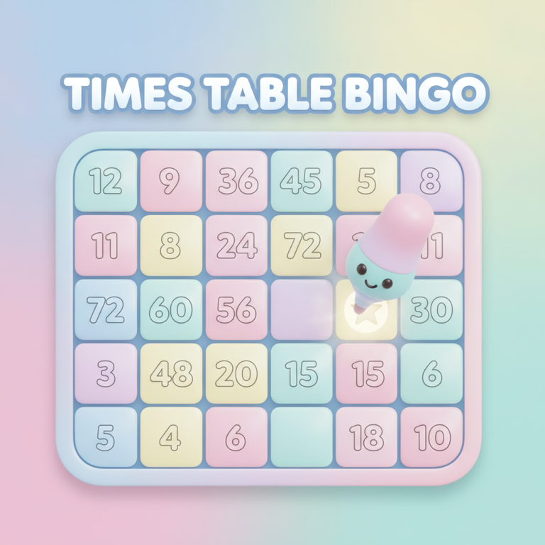 Play Times Table Bingo - free memory game online